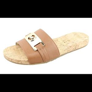 Michael Kors Brown and Gold Sandal